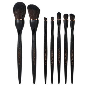 VCBEAUTY Travel Black Brush Set  - 7-teilig inkl. Bag & Sponge